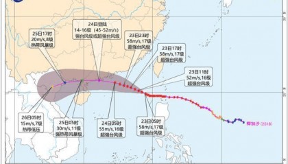 “桦加沙”预计明日在珠海至徐闻一带登陆！多地将迎特大暴雨