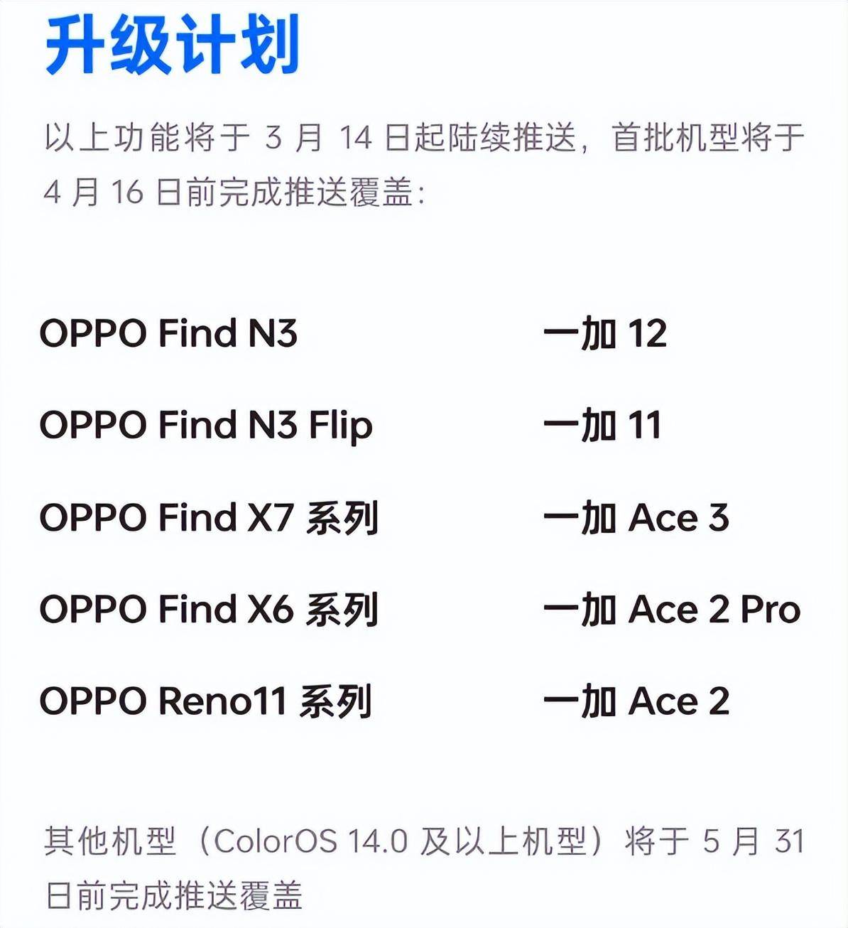 ColorOS第三波体验计划公布！一加12、Ace3等机型首批尝鲜