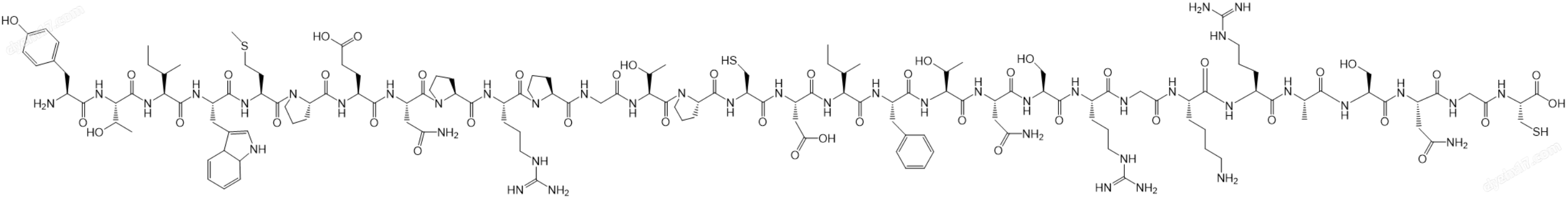 RVG29-Cys, 巯基化脑靶向肽；YTIWMPENPRPGTPCDIFTNSRGKRASNGC